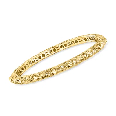 Ross-simons 18kt Gold Over Sterling Swirled Filigree Bangle Bracelet