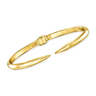 Ross-simons 18kt Gold Over Sterling Tapered-end Cuff Bracelet In Multi