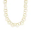 Ross-simons 18kt Gold Over Sterling Textured And Polished Multi-circle Necklace In Gold