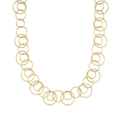 Ross-simons 18kt Gold Over Sterling Textured And Polished Multi-circle Necklace