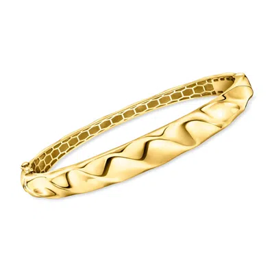 Ross-simons 18kt Gold Over Sterling Wavy Bangle Bracelet In Multi