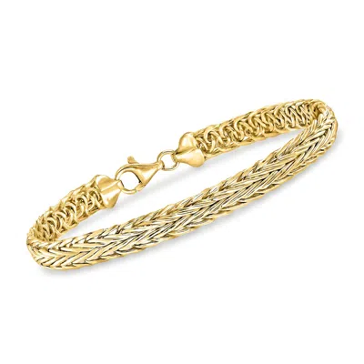 Ross-simons 18kt Gold Over Sterling Wheat-chain Bracelet In Multi