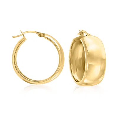 Ross-simons 18kt Gold Over Sterling Wide Hoop Earrings