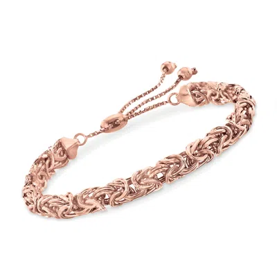 Ross-simons 18kt Rose Gold Over Sterling Byzantine Bolo Bracelet In Pink