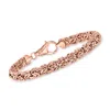 Ross-simons 18kt Rose Gold Over Sterling Silver Byzantine Bracelet In Gold