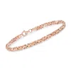 Ross-simons 18kt Rose Gold Over Sterling Silver Flat Byzantine Bracelet In Gold
