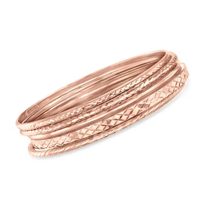 ROSS-SIMONS 18KT ROSE GOLD OVER STERLING SILVER JEWELRY SET: 5 BANGLE BRACELETS