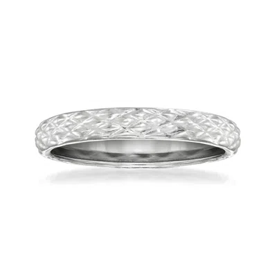 Ross-simons 18kt White Gold Quilted Textured Ring