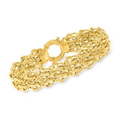 Ross-simons 18kt Yellow Gold 2-row Oval-link Bracelet In Multi