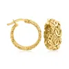 Ross-simons 18kt Yellow Gold Byzantine-link Hoop Earrings In Yellow