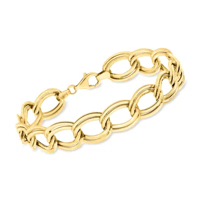 Ross-simons 18kt Yellow Gold Double-curb Link Bracelet In Multi