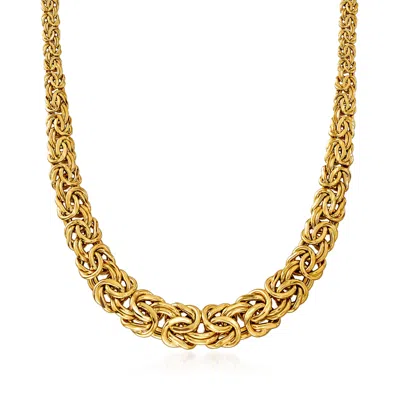 Ross-simons 18kt Yellow Gold Graduated Byzantine Necklace In Multi