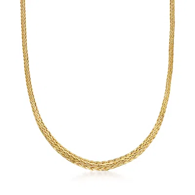 Ross-simons 18kt Yellow Gold Graduated Wheat-link Necklace In Multi