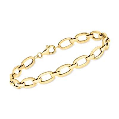 Ross-simons 18kt Yellow Gold Oval-link Bracelet In Multi