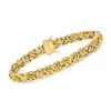Ross-simons 18kt Yellow Gold Over Sterling Silver Byzantine Bracelet With Magnetic Clasp In Multi