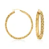 Ross-simons 18kt Yellow Gold Over Sterling Silver Extra Large Byzantine Hoop Earrings In Yellow
