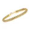 Ross-simons 18kt Yellow Gold Wheat-link Bracelet In Multi