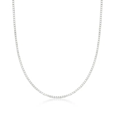 Ross-simons 1mm 14kt White Gold Box Chain Necklace In Multi