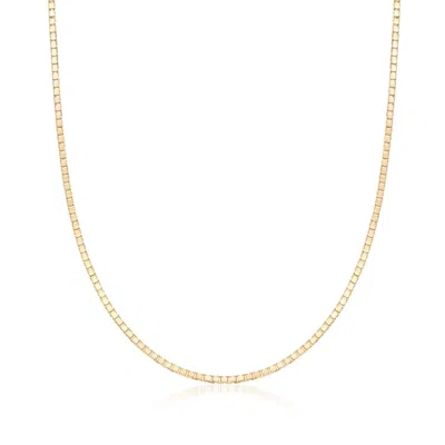 Ross-simons 1mm 14kt Yellow Gold Box Chain Necklace In Multi