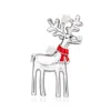 Ross-simons 2-4mm Cultured Pearl And Red Enamel Reindeer Pin/pendant In Sterling Silver With Black Spinel Accent In Black