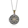 Ross-simons 2-tone Sterling Silver Bali-style Locket Necklace In Gold