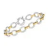 Ross-simons Two-tone Sterling Silver Twisted Circle-link Bracelet In Multi