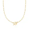 Ross-simons 2.5mm 18kt Gold Over Sterling Paper Clip Link Necklace In Multi
