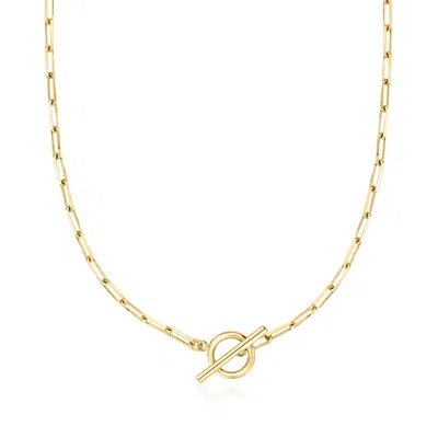 Ross-simons 2.5mm 18kt Gold Over Sterling Paper Clip Link Necklace In Multi