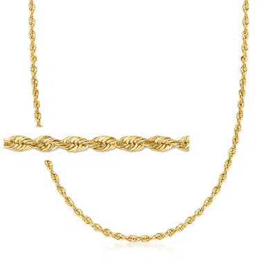 Ross-simons 2.6mm 14kt Yellow Gold Rope Chain Necklace In Multi