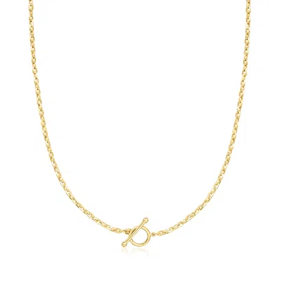 Ross-simons 2.7mm 18kt Gold Over Sterling Cable-chain Toggle Necklace