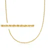 Ross-simons 2mm 18kt Gold Over Sterling Rope-chain Necklace In Multi