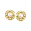 Ross-simons 3-10.5mm Cultured Pearl Earrings In 18kt Gold Over Sterling In Yellow