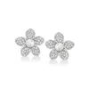 Ross-simons 3-3.5mm Cultured Pearl And . Diamond Flower Earrings In Sterling Silver