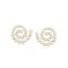 Ross-simons 3-3.5mm Cultured Pearl Swirl Earrings In 18kt Gold Over Sterling