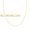 Ross-simons 3-in-1 Italian 18kt Gold Over Sterling Paper Clip Link Necklace, Mask Holder And Eyeglass Chain In Multi
