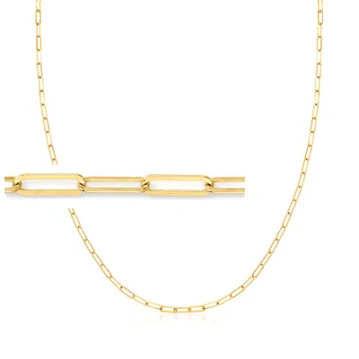 Ross-simons 3-in-1 Italian 18kt Gold Over Sterling Paper Clip Link Necklace, Mask Holder And Eyeglass Chain