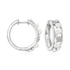 Ross-simons 3.5-5mm Cultured Pearl Hoop Earrings With Diamond Accents In Sterling Silver In Silver