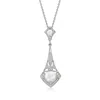 ROSS-SIMONS 3.5-8MM CULTURED PEARL AND . DIAMOND VINTAGE-STYLE PENDANT NECKLACE IN STERLING SILVER