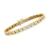 Ross-simons 3.00- Bezel-set Diamond 2-row Tennis Bracelet In 14kt Yellow Gold In Multi