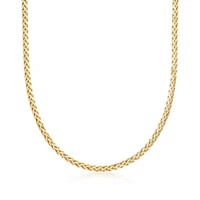 Ross-simons 3.2mm 14kt Yellow Gold Franco Wheat Chain Necklace In Multi