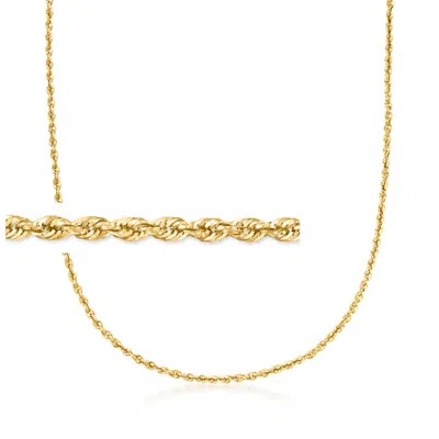 Ross-simons 3.2mm 14kt Yellow Gold Rope-chain Necklace In Multi