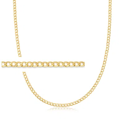 Ross-simons 3.35mm 14kt Yellow Gold Curb-link Chain Necklace In Multi