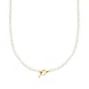Ross-simons 3.5-4mm Cultured Pearl Charm-compatible Toggle Necklace In 18kt Gold Over Sterling