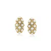 Ross-simons 3.5-4mm Cultured Pearl Earrings In Sterling Silver And 18kt Gold Over Sterling In White