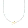 Ross-simons 3.5-4mm Opal Bead Charm-compatible Toggle Necklace In 18kt Gold Over Sterling In Silver