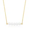 Ross-simons 4-4.5mm Cultured Pearl Bar Necklace In 14kt Yellow Gold