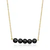 Ross-simons 4-4.5mm Onyx Bead Necklace In 14kt Yellow Gold In Multi
