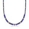 ROSS-SIMONS 4-8MM LAPIS BEAD GRADUATED NECKLACE WITH 14KT YELLOW GOLD