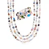 Ross-simons 4-8mm Multicolored Cultured Pearl Jewelry Set: 4 Bracelets And Necklace In Multi