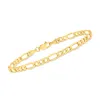 Ross-simons 4.2mm 14kt Yellow Gold Figaro-link Bracelet In Multi